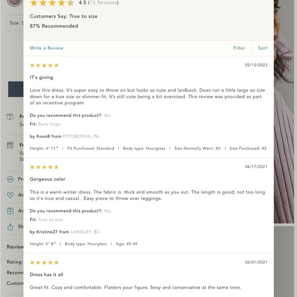 Hera Hooded Sweater Dress Lavender XS - Picture 10 of 10